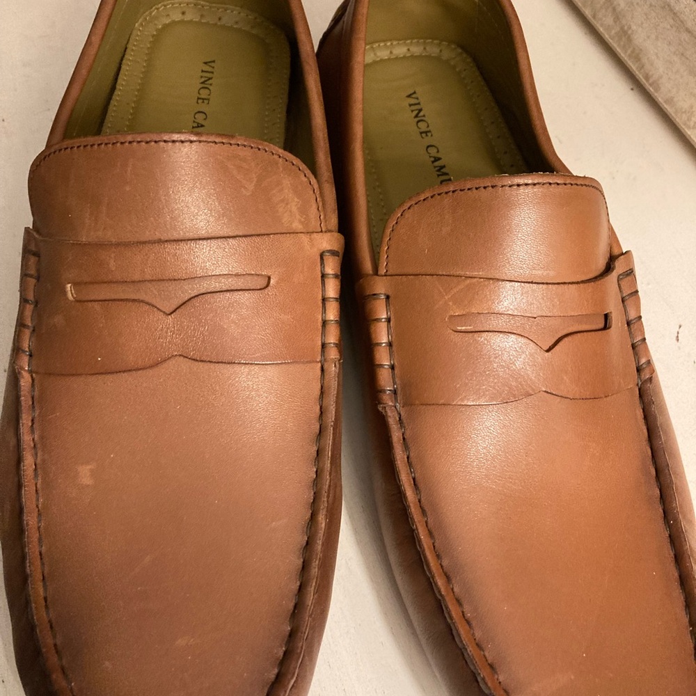 Vince Camuto Men's Tan Leather Loafers new without box. 10.5